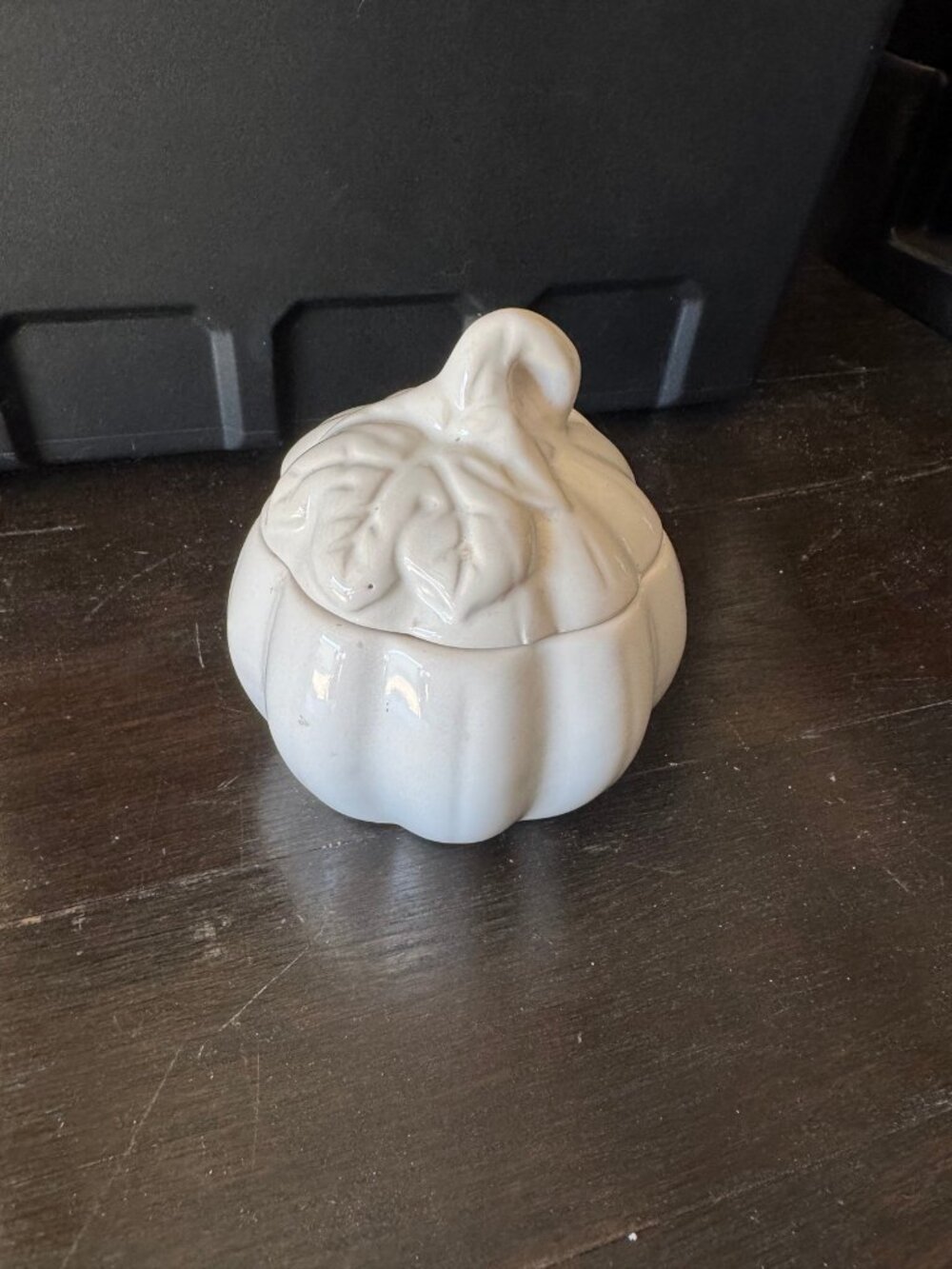 White Ceramic Pumpkin Candle With Lid Fall Decor